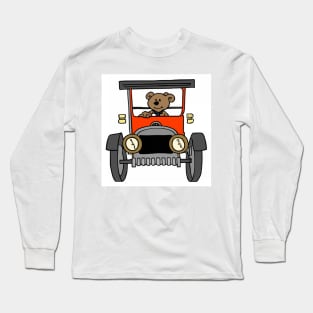 Teddy Bear Driving a jalopy Long Sleeve T-Shirt